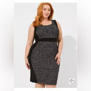 Torrid At The Knee Boucle Contoured Bodycon Panel Dress NEW w/ tag